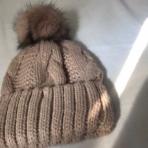 baby pink knit hat